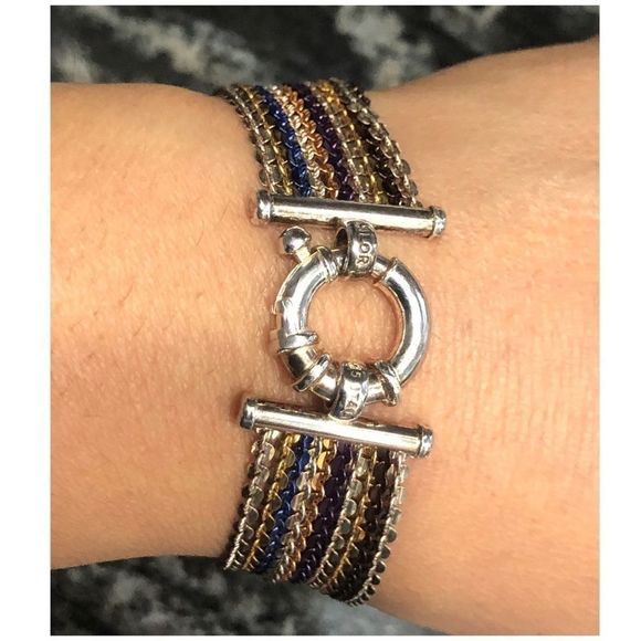 MILOR Italy 925 Sterling 10-Multicolor Bracelet - Picture 2 of 8